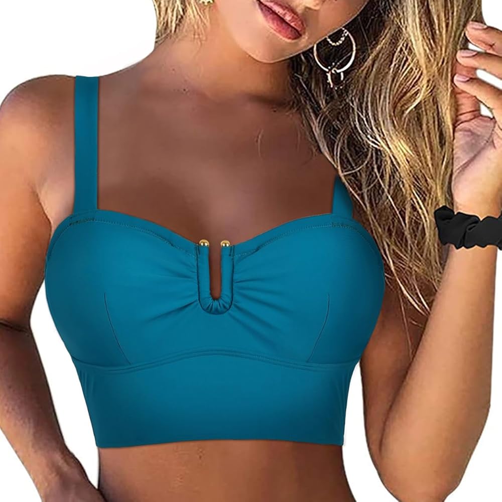 Amazon.com: Hilor Women's Bikini Top with Underwire Support